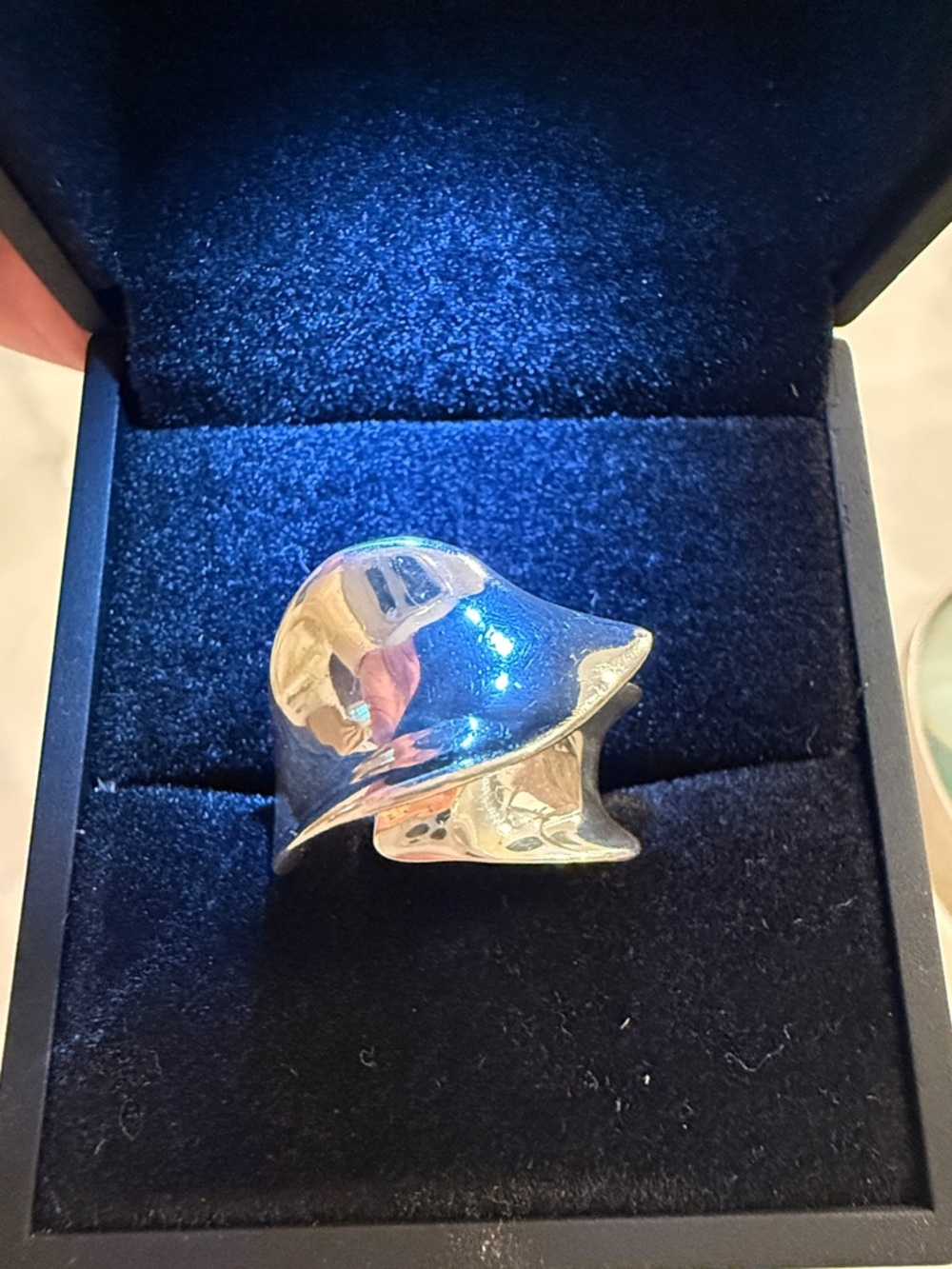 Sterling Silver Sculptural Ring - Shiny Modern Statement